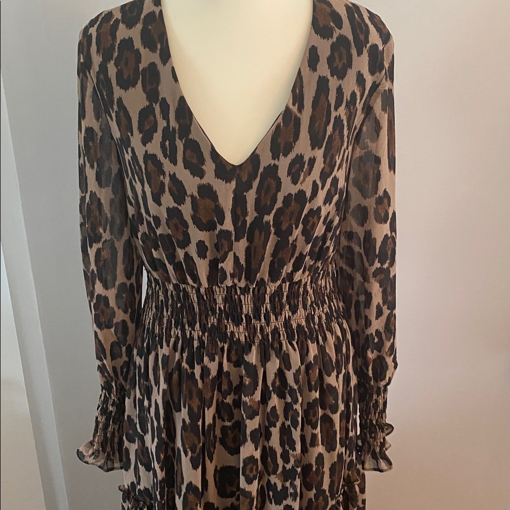 Taylor animal print size 10 lined elastic waist dress - Picture 2 of 9